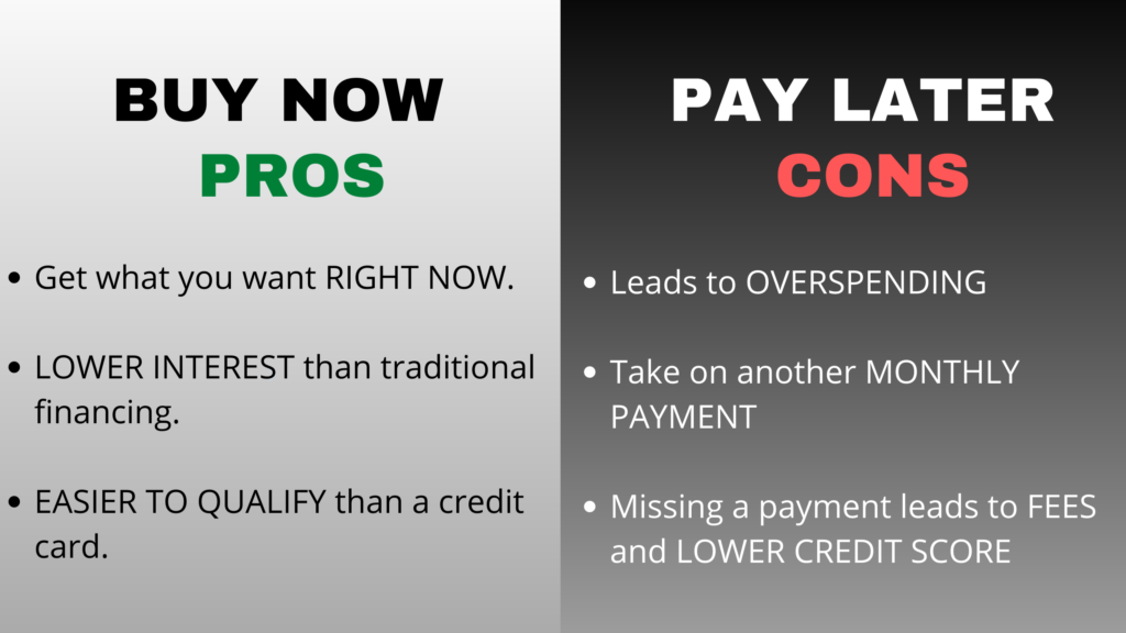 buy now pay later pros and cons