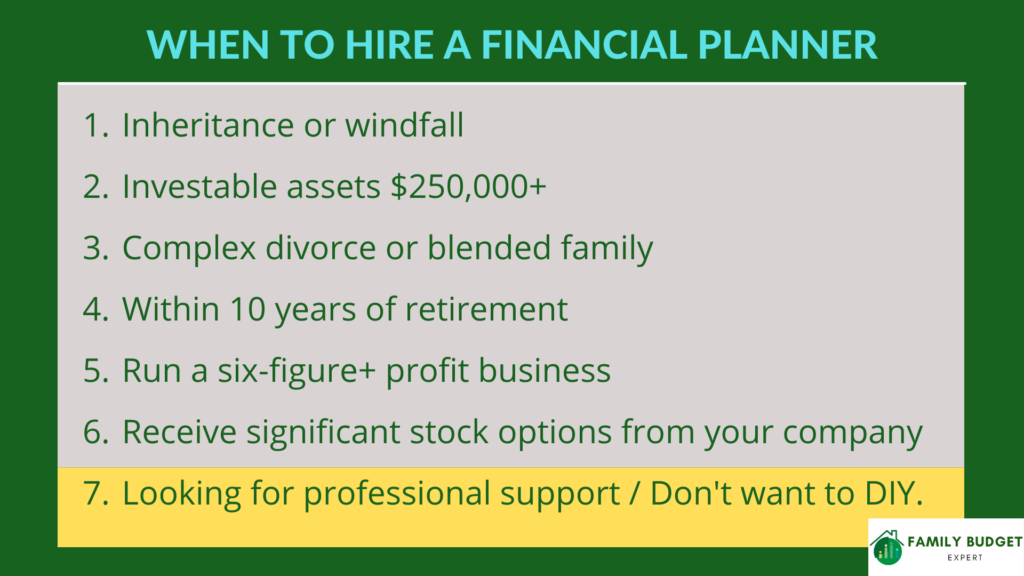 when to hire a financial planner