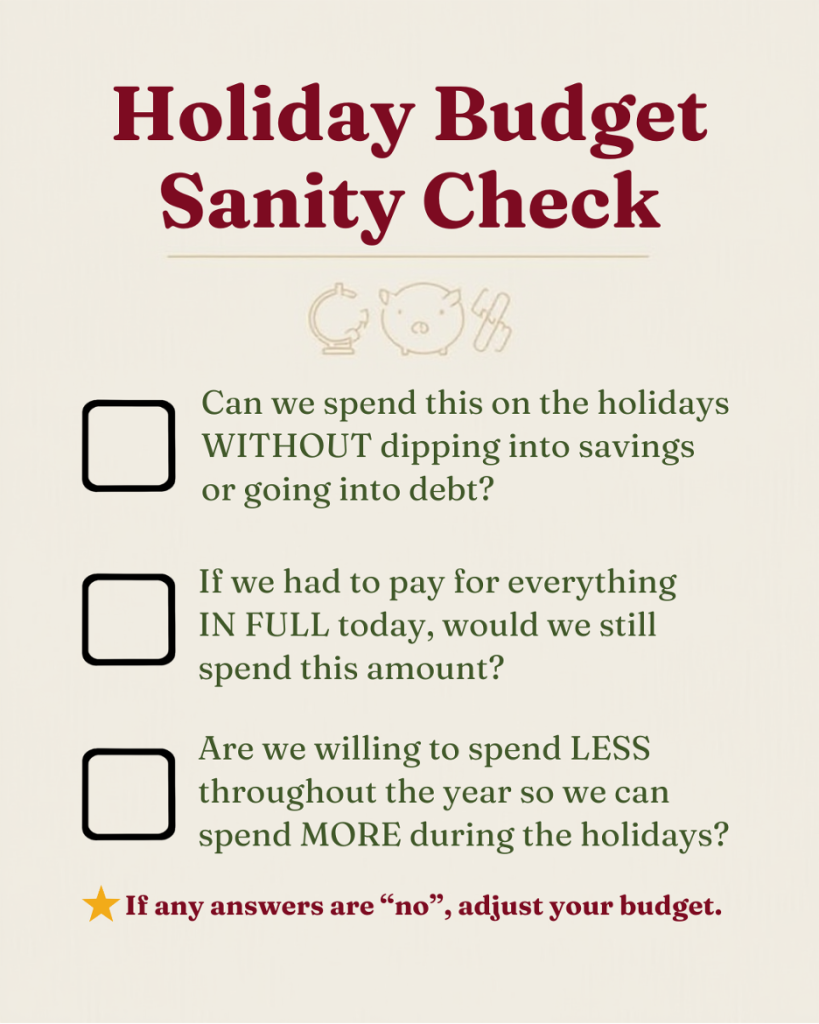 Holiday budget sanity check